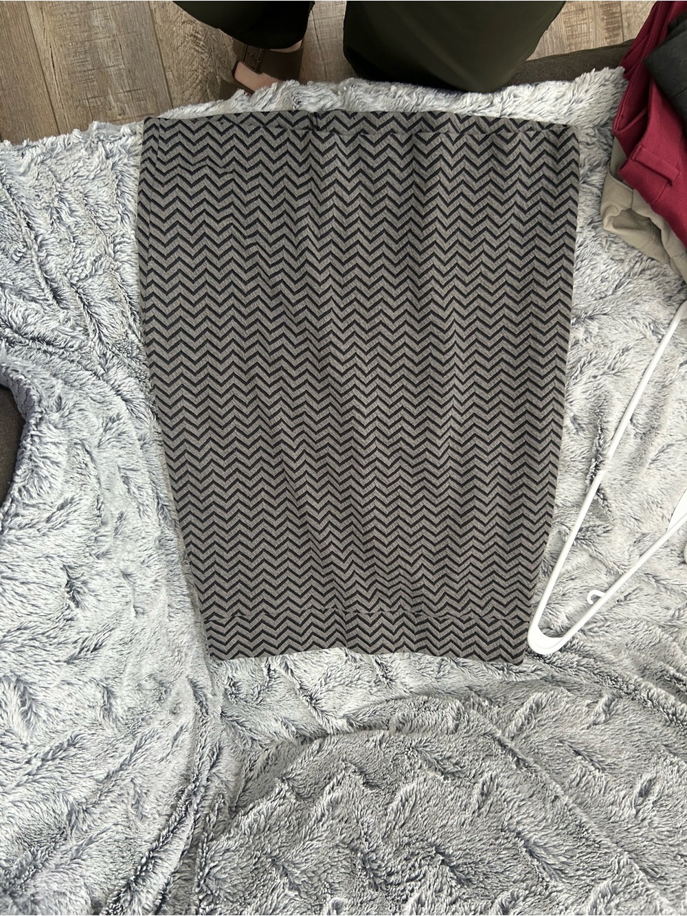 Nicole Miller Chevron Pencil Skirt in Black and Gray